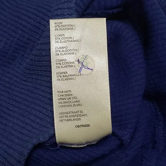 We The Free‎ Not So Ordinary Washed Ribbed Pullover Royal Blue Sz XS Slouchy - Picture 7 of 10